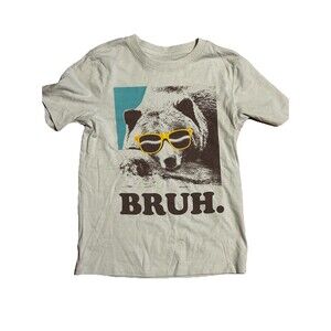 Wonder Nation Kids T-Shirt XS 4-5 Funny Bear “BRUH.” Meme Graphic Tee
